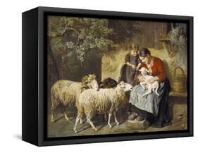 The Pet Lamb-Adolph Eberle-Framed Stretched Canvas