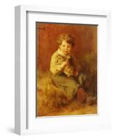 The Pet Rabbit-Felix Schlesinger-Framed Giclee Print