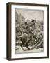 The Peterloo Massacre; Hussars Charging the People-English School-Framed Giclee Print