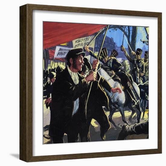 The Peterloo Massacre-English School-Framed Giclee Print