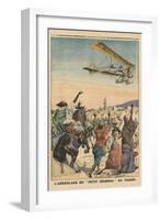 The 'Petit Journal' Airplane Flying over Morocco-French School-Framed Giclee Print