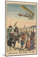 The 'Petit Journal' Airplane Flying over Morocco-French School-Mounted Giclee Print