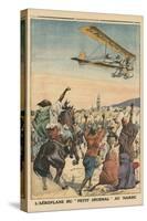 The 'Petit Journal' Airplane Flying over Morocco-French School-Stretched Canvas