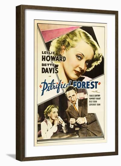 THE PETRIFIED FOREST, top: Bette Davis, bottom from left: Bette Davis, Leslie Howard, 1936.-null-Framed Art Print