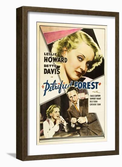 THE PETRIFIED FOREST, top: Bette Davis, bottom from left: Bette Davis, Leslie Howard, 1936.-null-Framed Art Print