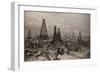 The Petroleum Oil Wells at Baku on the Caspian Sea, 19th June 1886-null-Framed Giclee Print
