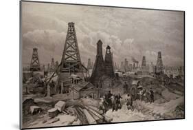 The Petroleum Oil Wells at Baku on the Caspian Sea, 19th June 1886-null-Mounted Giclee Print