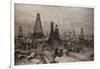 The Petroleum Oil Wells at Baku on the Caspian Sea, 19th June 1886-null-Framed Giclee Print