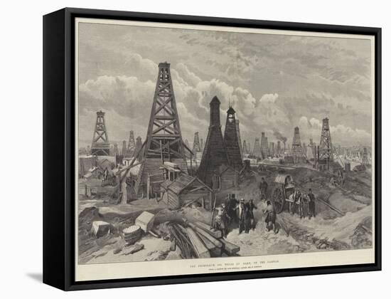 The Petroleum Oil Wells at Baku, on the Caspian-William 'Crimea' Simpson-Framed Stretched Canvas