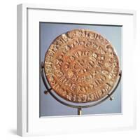 The Phaistos Disc, with Symbols of Unknown Significance, from Crete, circa 1650 BC (Clay)-null-Framed Giclee Print