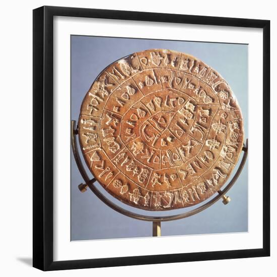 The Phaistos Disc, with Symbols of Unknown Significance, from Crete, circa 1650 BC (Clay)-null-Framed Giclee Print