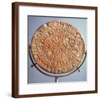 The Phaistos Disc, with Symbols of Unknown Significance, from Crete, circa 1650 BC (Clay)-null-Framed Giclee Print