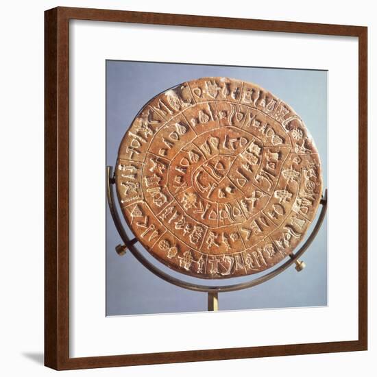 The Phaistos Disc, with Symbols of Unknown Significance, from Crete, circa 1650 BC (Clay)-null-Framed Giclee Print