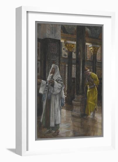 The Pharisee and the Publican, Illustration from 'The Life of Our Lord Jesus Christ', 1886-94-James Tissot-Framed Giclee Print