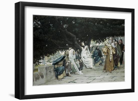 The Pharisees and Sadducees Come to Tempt Jesus-James Tissot-Framed Giclee Print