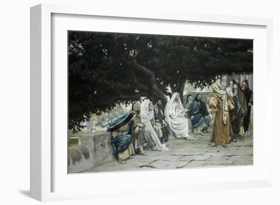 The Pharisees and Sadducees Come to Tempt Jesus-James Tissot-Framed Giclee Print