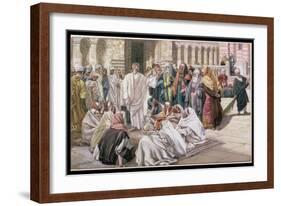 The Pharisees Question Jesus, Illustration for 'The Life of Christ', C.1886-96-James Tissot-Framed Giclee Print