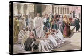 The Pharisees Question Jesus, Illustration for 'The Life of Christ', C.1886-96-James Tissot-Stretched Canvas