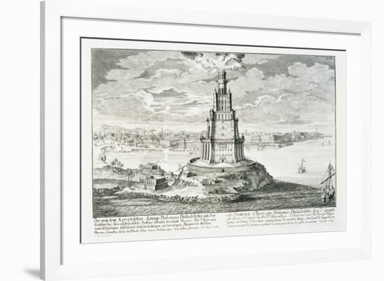 The Pharos of Alexandria, Plate 9 from "Entwurf Einer Historischen Architektur"-Johann Bernhard Fischer Von Erlach-Framed Giclee Print