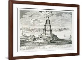 The Pharos of Alexandria, Plate 9 from "Entwurf Einer Historischen Architektur"-Johann Bernhard Fischer Von Erlach-Framed Giclee Print