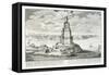 The Pharos of Alexandria, Plate 9 from "Entwurf Einer Historischen Architektur"-Johann Bernhard Fischer Von Erlach-Framed Stretched Canvas