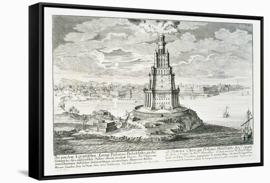 The Pharos of Alexandria, Plate 9 from "Entwurf Einer Historischen Architektur"-Johann Bernhard Fischer Von Erlach-Framed Stretched Canvas