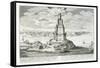 The Pharos of Alexandria, Plate 9 from "Entwurf Einer Historischen Architektur"-Johann Bernhard Fischer Von Erlach-Framed Stretched Canvas