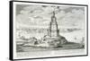 The Pharos of Alexandria, Plate 9 from "Entwurf Einer Historischen Architektur"-Johann Bernhard Fischer Von Erlach-Framed Stretched Canvas