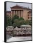 The Philadelphia Museum of Art Looms Above the Fairmount Water Works-null-Framed Stretched Canvas