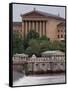 The Philadelphia Museum of Art Looms Above the Fairmount Water Works-null-Framed Stretched Canvas