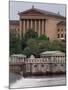 The Philadelphia Museum of Art Looms Above the Fairmount Water Works-null-Mounted Premium Photographic Print