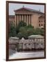 The Philadelphia Museum of Art Looms Above the Fairmount Water Works-null-Framed Photographic Print