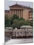 The Philadelphia Museum of Art Looms Above the Fairmount Water Works-null-Mounted Photographic Print