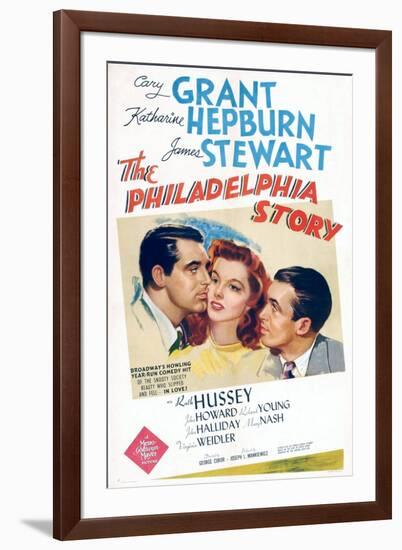 The Philadelphia Story, Cary Grant, Katharine Hepburn, James Stewart, 1940-null-Framed Art Print