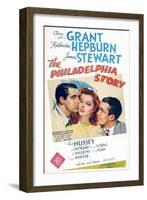 The Philadelphia Story, Cary Grant, Katharine Hepburn, James Stewart, 1940-null-Framed Art Print