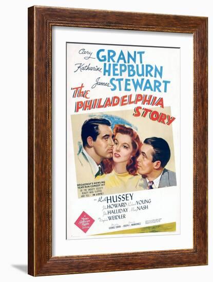 The Philadelphia Story, Cary Grant, Katharine Hepburn, James Stewart, 1940-null-Framed Art Print