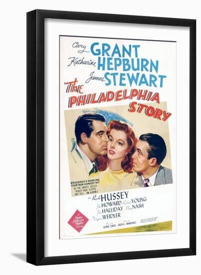 The Philadelphia Story, Cary Grant, Katharine Hepburn, James Stewart, 1940-null-Framed Art Print