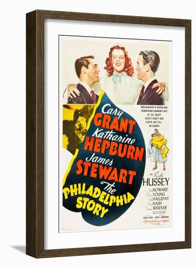 The Philadelphia Story, Cary Grant, Katharine Hepburn, James Stewart, 1940-null-Framed Art Print