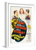 The Philadelphia Story, Cary Grant, Katharine Hepburn, James Stewart, 1940-null-Framed Art Print