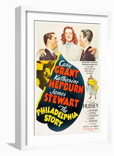 The Philadelphia Story, Cary Grant, Katharine Hepburn, James Stewart, 1940-null-Framed Art Print