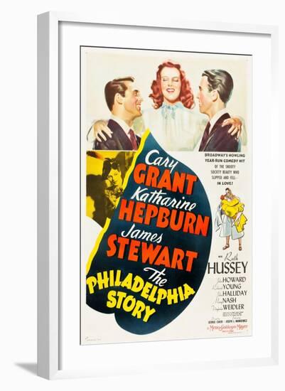 The Philadelphia Story, Cary Grant, Katharine Hepburn, James Stewart, 1940-null-Framed Art Print