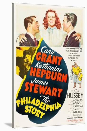 The Philadelphia Story, Cary Grant, Katharine Hepburn, James Stewart, 1940-null-Stretched Canvas