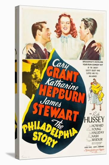 The Philadelphia Story, Cary Grant, Katharine Hepburn, James Stewart, 1940-null-Stretched Canvas