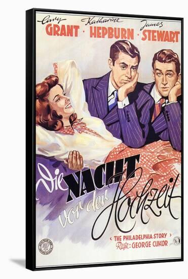 The Philadelphia Story, German Movie Poster, 1940-null-Framed Stretched Canvas