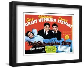 The Philadelphia Story, Katharine Hepburn, Cary Grant, James Stewart, 1940-null-Framed Art Print