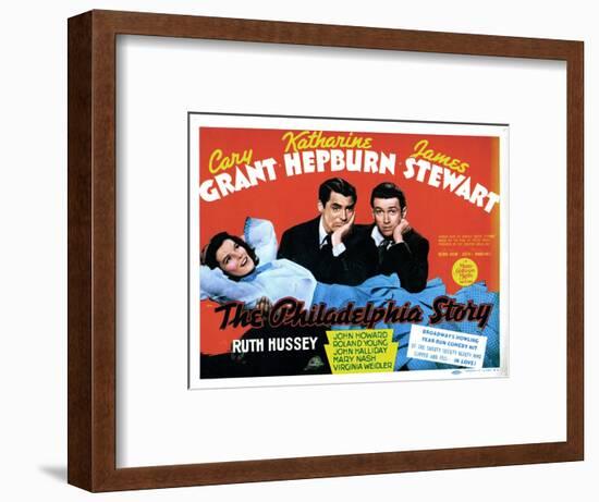 The Philadelphia Story, Katharine Hepburn, Cary Grant, James Stewart, 1940-null-Framed Art Print