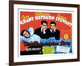 The Philadelphia Story, Katharine Hepburn, Cary Grant, James Stewart, 1940-null-Framed Art Print