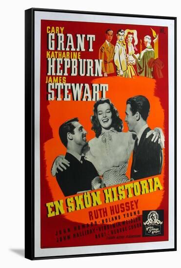 The Philadelphia Story, Swedish Movie Poster, 1940-null-Framed Stretched Canvas