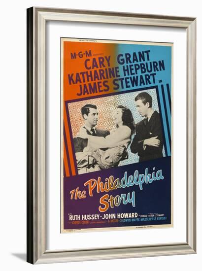 The Philadelphia Story, UK Movie Poster, 1940-null-Framed Art Print