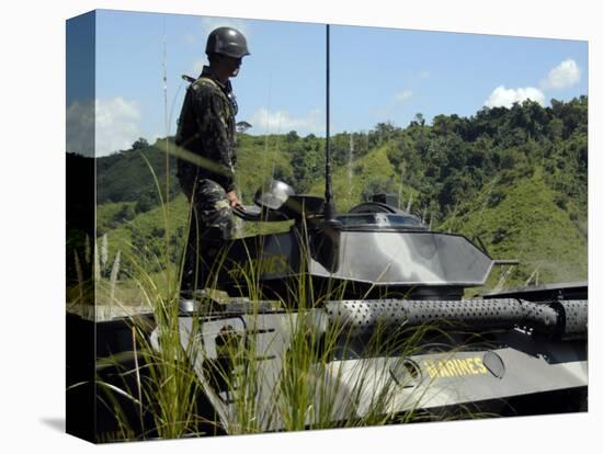 The Philippine Marine Battalion Landing Team Fire the Weapons System of a Light Armored Vehicle 300-Stocktrek Images-Stretched Canvas